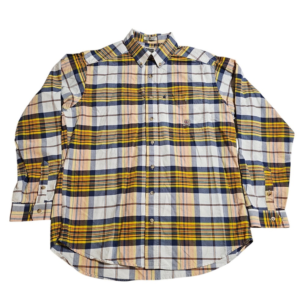 Rough Stock Panhandle Slim Plaid Button Up LS Casual Shirt Western Men's L Rodeo